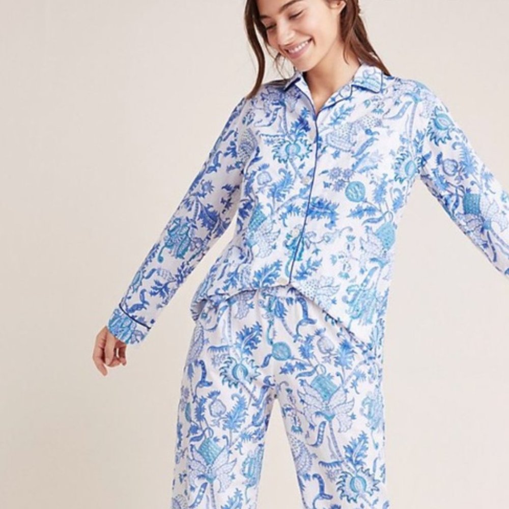 Roberta Roller Rabbit Blue and White Floral Pajama Set